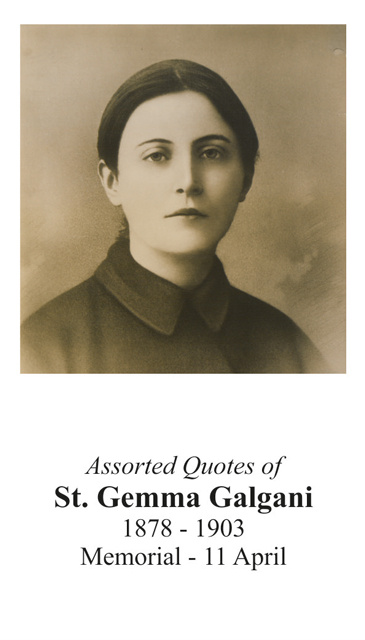 St. Gemma Galgani Holy Card-PATRON OF STUDENTS